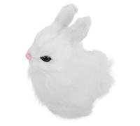 Toyvian Realistic Mini Plush Rabbit Model Detailed Animal Figurine for Classroom Biology Teaching Aid Educational Stuffed Bunny for Tabletop Decor