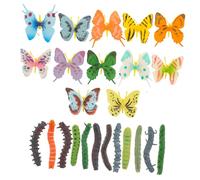 Toyvian Realistic Plastic Insect Montessori Animal Figures Playset with Caterpillar Butterfly Miniatures for Early Education and Themed Parties