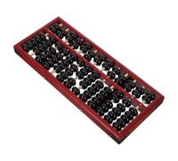 Toyvian Red Frame Wooden Abacus 7 Beads for Counting and Learning