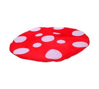 Toyvian Red Mushroom Beret Hat Lightweight Cosplay Cap for Women and Men Funny Flat Brim Costume Party Accessory for Halloween Birthdays Holiday Events Unique Eye-catching Silly Hat for
