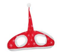 Toyvian Red Snowflake Horse Christmas Hat Plush Santa Costume for Holiday Parties and Barn Decor Cozy Fleece Equestrian Headwear Festive Winter Outfit