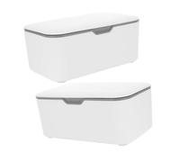 Toyvian Refillable Baby Wipes Dispenser Box with Lid Dustproof Grey Wipe Container for Travel and Home 2pcs