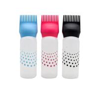 Toyvian Refillable Hair Dye Bottles Shampoo and Conditioner Applying Containers with Comb No Leakage 3pcs Plastic for Hair Washing and Hairdressing in Salon