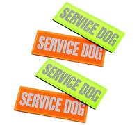 Toyvian Reflective Service Dog Harness Patches 4pcs with Hook and Loop Adhesive, Sturdy Pet Accessories for Training and Identification on Dog Vest Harnesses