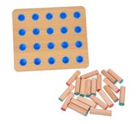 Toyvian Rehabilitation Training Board 20-hole Motor Agility Flexibility Elderly Therapy Exercises Seniors Functions Hand-eye Equipment Trainer Pegboard Occupational Strengthen Fine Wood