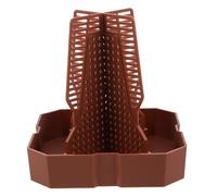 Toyvian Reptile Feeder Bowl Large Brown Feeding Dish with Climbing Column for Lizards Chameleons and Small Pets in Terrarium Habitat