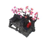 Toyvian Resin Aquarium Pavilion Ornaments with Miniature Cottage and Rockery Design, Sturdy Asian Theme Treehouse Decoration for Fish Tank Landscape, for Home Desk and Professional Spaces