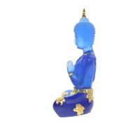 Toyvian Resin Buddha Statue Home Desktop Buddhist Sculpture Decorative Figurine for Meditation and Tabletop Decor
