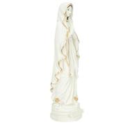 Toyvian Resin Catholicism Madonna Statue Decorative Religious Mary Sculpture Delicate White Ornament Space-saving for Homes and Offices
