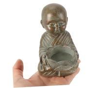 Toyvian Resin Craft Little Monk Figurine Miniature Monk Decoration for Home Office Desktop Zen Decor Chinese Ornaments with Lifelike Adorable Design