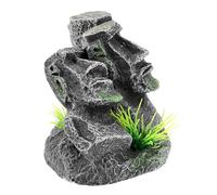 Toyvian Resin Moai Aquarium Decoration Fish Tank Ornament Artificial Easter Island Statue Safe for Fish Natural Landscape Enhancer for Aquarium and Office Tabletop Display