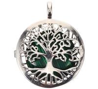 Toyvian Retro Alloy Stone Life Tree Pendant for Jewelry Making and Necklace Crafting - Stylish Hollowed Design Symbolizing Growth Power, Green Charm for DIY Bracelet and Occasion Wear