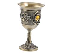 Toyvian Retro European Style Drinking Goblet Vintage Ribbed Wine Glass Decorative Cup for Home Bar Restaurant Desktop Use