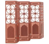 Toyvian Retro Mini Folding Screen 1:20 Scale Plastic Miniature Dollhouse Screen with Privacy and Separation Function Brown Chinese Style Divider Settings and Workspaces