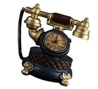 Toyvian Retro Phone Model Clock Desktop Decoration Resin Craft Golden Simulation Telephone for Home and Office Tabletop Ornament