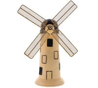 Toyvian Retro Resin Windmill Model Desktop Decoration Vintage Netherlandish Windmill Statue Mini Table Ornament for Home and Office Display