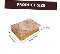 Toyvian Retro Style Desktop Fake Book Storage Box Vintage Decorative Book-shaped Ornament with Spacious Interior for Jewelry Cash and Items PU and Density Board Craft for Home Office Table
