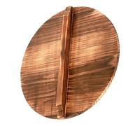 Toyvian Retro Wooden Wok Lid Round Lightweight Solid Wood Kitchen Accessory with Heat-resistant Handle for Even Cooking and Steam Absorption Suitable for Home and Chinese Pots