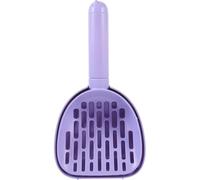 Toyvian Reusable Cat Litter Scoop with Holder, Multi-functional Purple Pet Cleaning Shovel for Poop Removal, Wall-mounted Design with Base for Convenient Litter Box Maintenance in Home Use