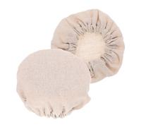 Toyvian Reusable Cloth Jar Covers for Food Freshness and Fermentation Use 2pcs for Kitchen Storage Beige Fabric Replacement Lids Washable Caps for Jars and Bottles