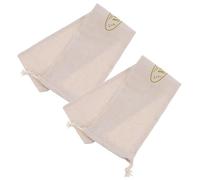 Toyvian Reusable Colour with Bread 2pcs Storage Bags Linen Drawstring Closure Beige Packaging for Bread and Cookies Family Use Party Favors