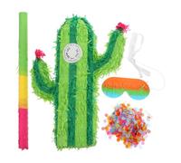 Toyvian Reusable Paper Cactus Pinata with Pull String and Rod for Interactive Fun at Birthday Parties and Halloween Events, Unique Creative Design Party Decoration for Random Color