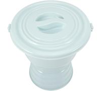 Toyvian Reusable Plastic Urinal Pot with Lid and Handle for Elderly, Thickened Night Urine Chamber Pot with Non-Slip Bottom, Easy to Move Household Bedside Spittoon