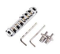 Toyvian Roller Saddle Locking Bridge Chrome Electric Guitar Tremolo Tailpiece Guitar Parts Accessories Easy Operation Quality