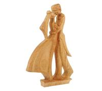 Toyvian Romantic Wooden Lover Figurine Wear-resistant Couple Statue Decorative Ornament for Home Bedroom Wedding Anniversary Valentine S Day