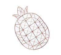 Toyvian Rose Gold Hollow Pineapple Design Iron Fruit Basket with Ventilation for Kitchen Living Vegetable Snack Organizer Tray