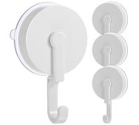 Toyvian Rotating Cup Hooks and Strong Cup 4 Pcs with Heavy-Duty Capacity White Abs Material, Simple Elegant Round Design for Bathroom and Garage
