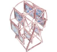 Toyvian Rotating Ferris Wheel Picture Frame Creative Design in Pink Abs Material Multifunctional Use and Easy to Clean, for Table Decoration and DIY Projects, Unique Home and Desk Photo