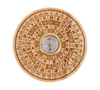 Toyvian Round Shape Chinese Feng Shui Compass Pan Peach Wood Craft with Retro Design Practical for Home Decoration Camping Hiking and Educational Use