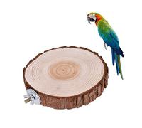 Toyvian Round Wooden for Parrots Natural Wood Platform Stand Rack for Bird Cage Branch Perches for Animals