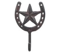 Toyvian Rustic Cast Iron Metal Horseshoe Wall Hook with Strong Support and Weather Resistant Finish, Classic Western Style Decorative Hanger for Festive Occasions and Daily Use, Includes