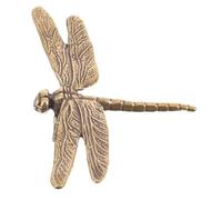 Toyvian Rustic Copper Dragonfly Ornament Handmade Retro Style Dragonfly Modeling Craft Decorative Desktop Adornment for Home Office Tea Pet Visual Enjoyment