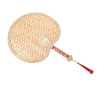 Toyvian Rustic Handmade Wheat Straw Fan Lightweight Handheld Cooling Fan for Summer with Chinese Style Weaving for Festivals Home and Office Use