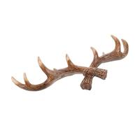 Toyvian Rustic Large Antler Wall Hook Dark Finish - Vintage Deer Coat Rack for Entryway, Bathroom Towel Holder, Closet Storage and Jewelry Display