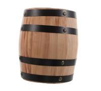 Toyvian Rustic Oak Barrel Wooden Coin Bank for Large Decorative Money Saving Jar with Creative Only-save Design Educational Piggy Bank for Financial Learning and Holiday