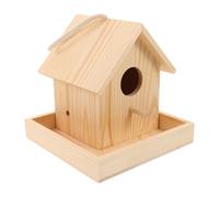 Toyvian Rustic Unfinished Wooden Birdhouse for Outdoors, Easy Installation Hanging Bird Nest Box Suitable for Small Bird Species like Sparrows in Yard or Backyard