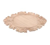 Toyvian Rustic Unpainted Wood Carving Applique 39X25Cm, European Style Wooden Furniture Decorative Onlay Decal for Cabinet Doors, Wardrobe, and Closet Craft