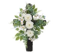 Toyvian Rustic Wedding Decor Hanging Cross Decoration Easter Wreath with Cross Classic Rattan Plastic Beautiful Handcraft Broad Compatibility for Wedding Ceremony and Church Chair