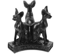 Toyvian Sacred Cat Statue Crystal Ball Display Base Stand Holder Resin Ancient Egyptian Style Black Cat Shape Artistic Decoration Creates Sense of Mystery for Tables and Restaurants