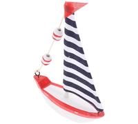 Toyvian Sailboat Ornament Sailing Boat Ornaments Mediterranean Style Resin Wood Decoration Gift for Coffee House and Living Room