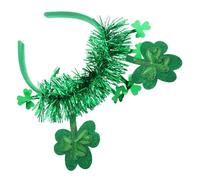 Toyvian Saint Patrick's Day Green Shamrock Hair Bands Lightweight Irish Festival Headbands for Women Comfortable Party and Wedding Accessories with Double Layer Clover Design