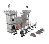 Toyvian Sand Table Military Model Set for Ancient Castle Soldier with and War Chariots Grey Wargame Figures for Creative Pretend Play and Imaginative Outdoor Scenery