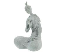 Toyvian Sandstone Buddha Statue Meditation Figurine Home Office Zen Decor Spiritual Awakening Symbol Craftsmanship Desktop Ornament
