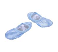 Toyvian Satin Ballet Dance Shoes for Soft Sole Ballet Slippers with Ribbon Comfortable Satin Flats for Training and Recital Footwear for Exams and Performances Sky Blue