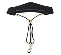 Toyvian Saxophone Neck Strap Adjustable Design Comfortable Cotton and Leather Material Metal Hook for Alto and Tenor Saxophones Black