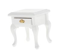 Toyvian Scale Mini Nightstand Model for Dollhouse Furniture Decor White DIY Wood Cabinet with Five Drawers Detailed Mini House Accessory
